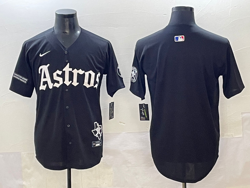 Men Houston Astros blank black MLB Nike 2025 jersey style 31